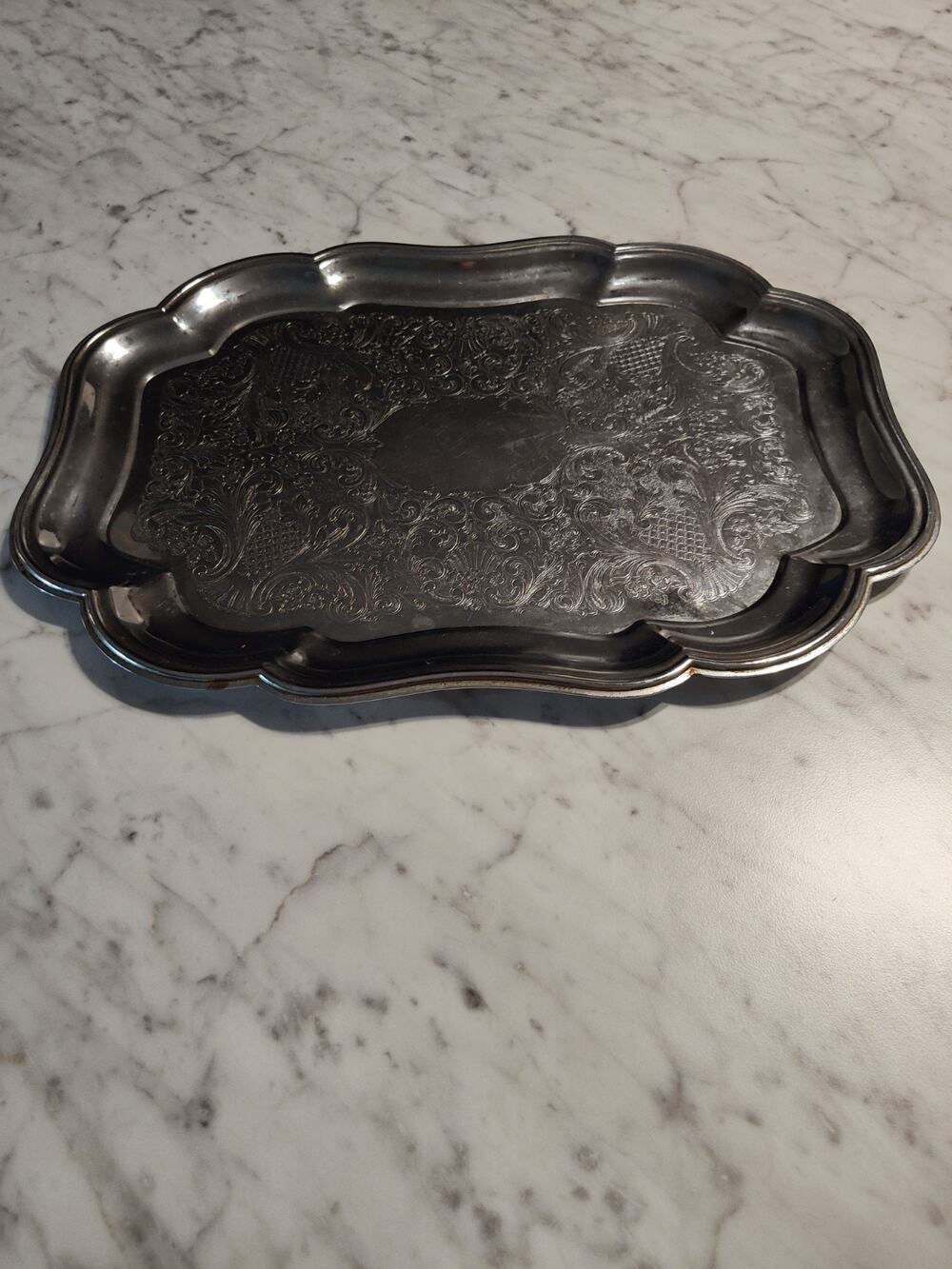 Vintage Shelton-Ware Chrome Plated Serveware Tray 20" - 15"